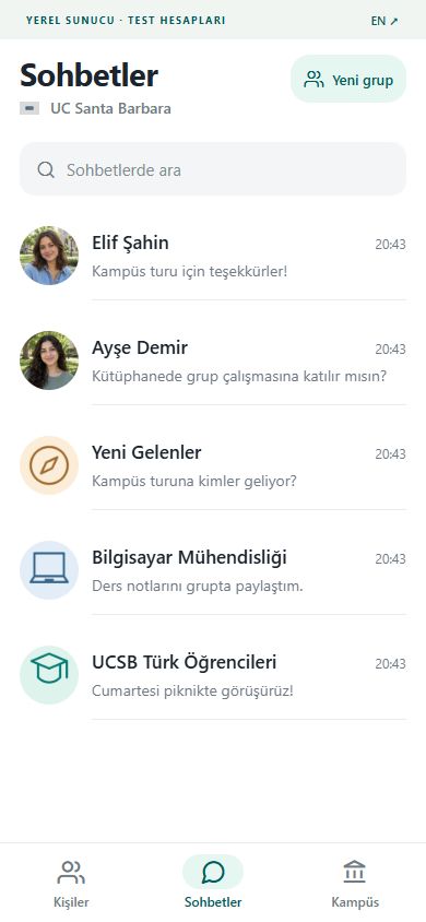 TurkTayfa Sohbetler ekranı; örnek bireysel ve grup konuşmaları